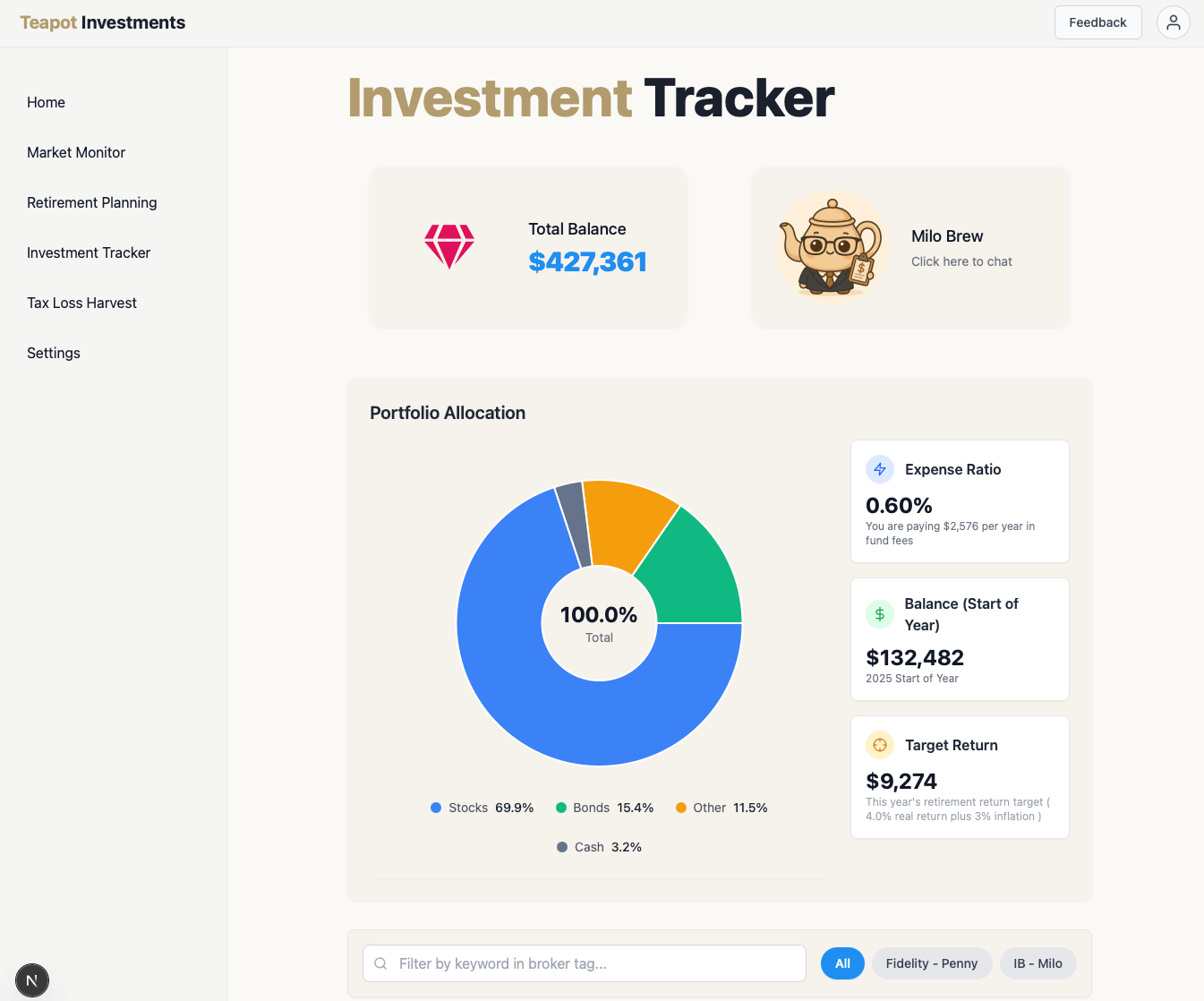 Investment Tracker Dashboard
